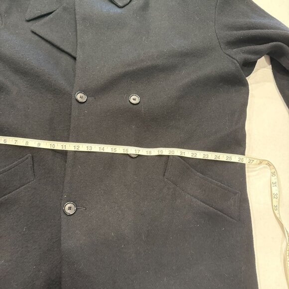 JK Collections New York Men’s Wool Overcoat Black Size 46 Made in USA - Picture 11 of 14